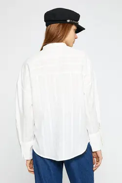 پیراهن سفید زنانه 3WAK60050CW - یاری شاپ