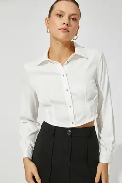 پیراهن سفید زنانه 3WAK60173UW - یاری شاپ