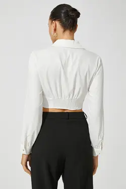 پیراهن سفید زنانه 3WAK60173UW - یاری شاپ