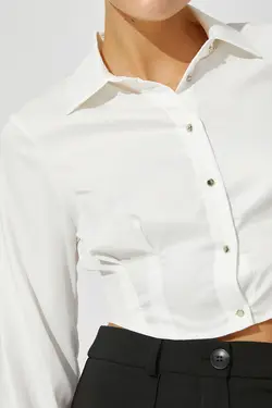 پیراهن سفید زنانه 3WAK60173UW - یاری شاپ