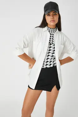 پیراهن سفید زنانه 3WAL60033IW - یاری شاپ