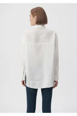 پیراهن سفید لمسی لوکس لوکس فیت 122854-34519 - یاری شاپ