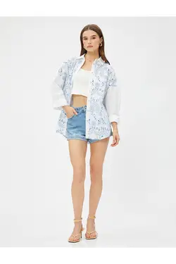 پیراهن سنتی موتیف پنبه ای Relax Fit - یاری شاپ