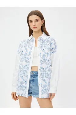 پیراهن سنتی موتیف پنبه ای Relax Fit - یاری شاپ