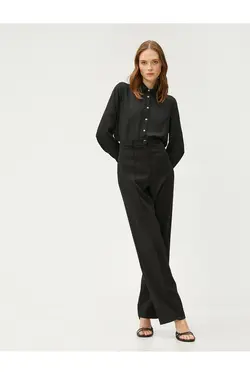 پیراهن سنگ دار آستین بلند دکمه دار - یاری شاپ