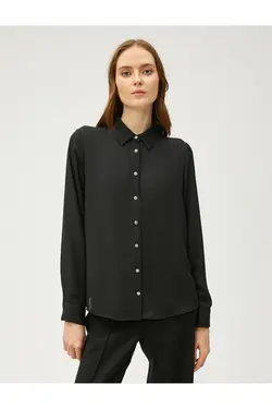 پیراهن سنگ دار آستین بلند دکمه دار - یاری شاپ