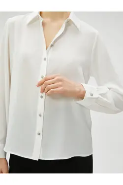 پیراهن سنگ دار آستین بلند دکمه دار - یاری شاپ