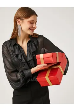 پیراهن شفاف با جزئیات فلونس - یاری شاپ