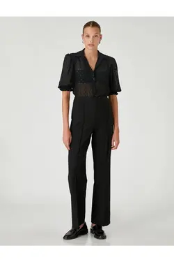 پیراهن شیفون آستین بادکنکی کوتاه - یاری شاپ