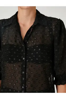 پیراهن شیفون آستین بادکنکی کوتاه - یاری شاپ