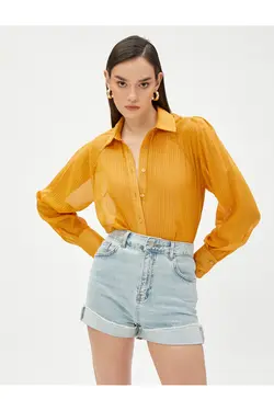 پیراهن شیفون راه راه با آستین راگلان - یاری شاپ