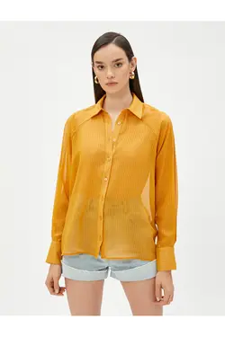 پیراهن شیفون راه راه با آستین راگلان - یاری شاپ