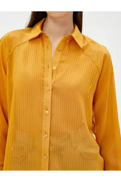 پیراهن شیفون راه راه با آستین راگلان - یاری شاپ