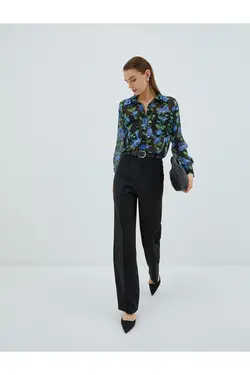 پیراهن شیفون گلدار با جیب - یاری شاپ