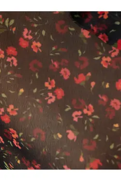 پیراهن شیفون گلدار یقه‌ای با آستین‌های بلند - یاری شاپ