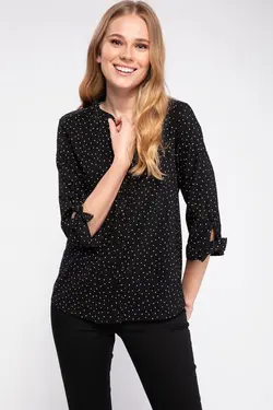 پیراهن طرح خالدار با جزئیات آستین کراوات - یاری شاپ