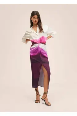 پیراهن طرح دار کمربند - یاری شاپ