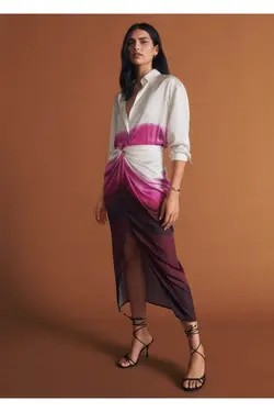 پیراهن طرح دار کمربند - یاری شاپ