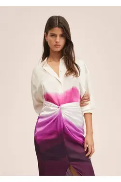 پیراهن طرح دار کمربند - یاری شاپ