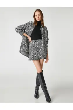 پیراهن طرح دار گورخر با جیب - یاری شاپ