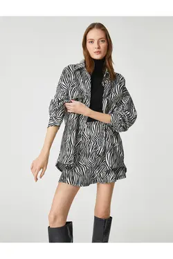 پیراهن طرح دار گورخر با جیب - یاری شاپ