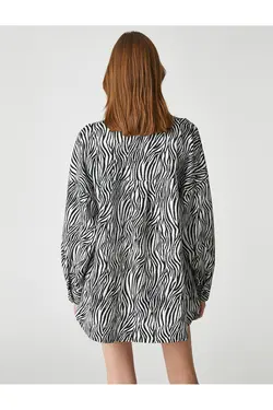 پیراهن طرح دار گورخر با جیب - یاری شاپ