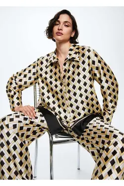 پیراهن طرح دار هندسی - یاری شاپ