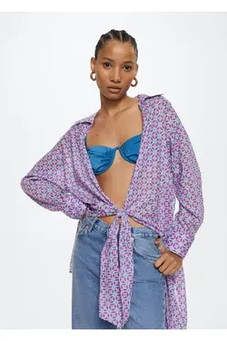 پیراهن طرح دار هندسی - یاری شاپ