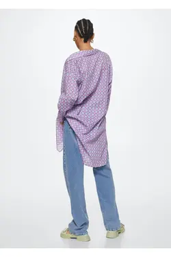 پیراهن طرح دار هندسی - یاری شاپ