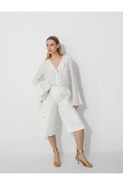 پیراهن فلونس با جزئیات کراوات - یاری شاپ