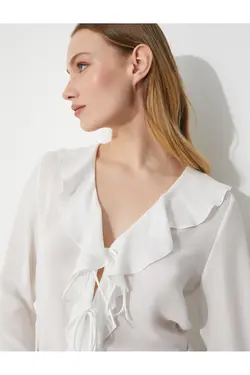 پیراهن فلونس با جزئیات کراوات - یاری شاپ