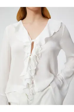 پیراهن فلونس با جزئیات کراوات - یاری شاپ