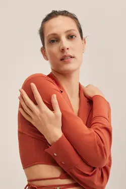 پیراهن قهوه ای رنگارنگ زنانه - یاری شاپ