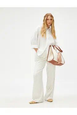 پیراهن کتان آستین بلند دکمه دار - یاری شاپ