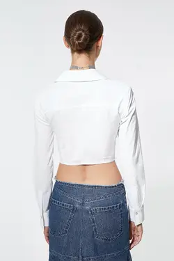 پیراهن کراپ کرست زیپ دار 4WAK60081PW - یاری شاپ