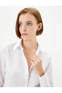 پیراهن کلاسیک آستین بلند دکمه دار باریک - یاری شاپ