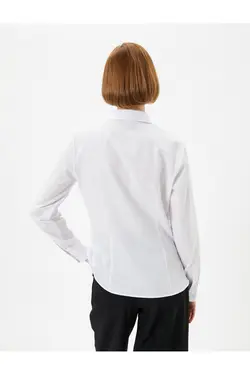 پیراهن کلاسیک آستین بلند دکمه دار باریک - یاری شاپ