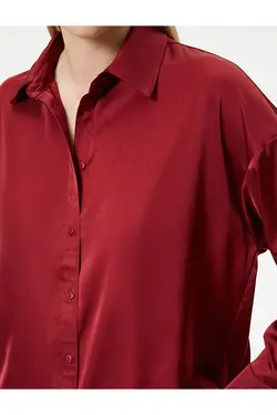 پیراهن کلاسیک آستین بلند دکمه دار منظم - یاری شاپ