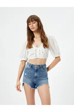 پیراهن کوتاه دوزی نخی آستین کوتاه - یاری شاپ