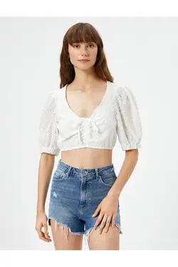 پیراهن کوتاه دوزی نخی آستین کوتاه - یاری شاپ