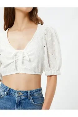 پیراهن کوتاه دوزی نخی آستین کوتاه - یاری شاپ