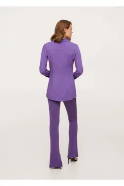 پیراهن گشاد جیبی بنفش زنانه - یاری شاپ