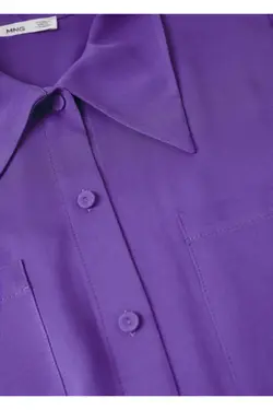 پیراهن گشاد جیبی بنفش زنانه - یاری شاپ