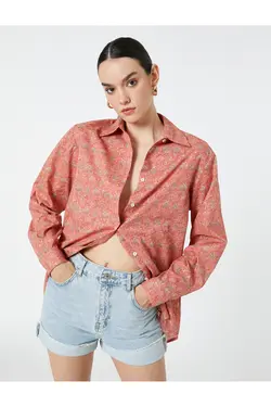 پیراهن گلدار آستین بلند Relax Fit - یاری شاپ