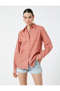 پیراهن گلدار آستین بلند Relax Fit - یاری شاپ