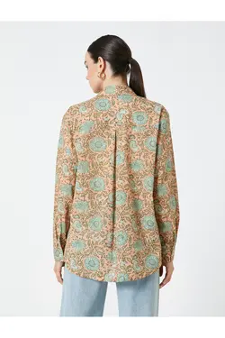 پیراهن گلدار آستین بلند Relax Fit - یاری شاپ