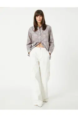 پیراهن گلدار آستین بلند نخی - یاری شاپ