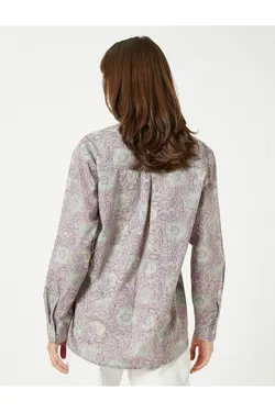 پیراهن گلدار آستین بلند نخی - یاری شاپ