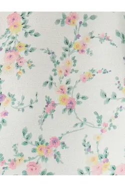 پیراهن گلدار آستین خفاشی یقه با شکوه - یاری شاپ