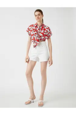 پیراهن گلدار آستین کوتاه - یاری شاپ